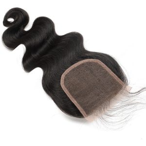 4x4 Lace Closure With Baby Hair Free Part Body Wave Brazilian Remy Hair Bleached Knots - Image 2