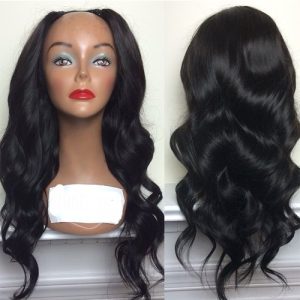Alternative view of Human Hair U Part Wigs 130% Density Body Wave U Part Human Hair Wigs Natural Color