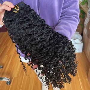Pwigs Burmese Curly Brazilian Remy Human Hair Weft Hair Weave Bundles 12A Hair Products Curly Human Hair Extensions - Image 3