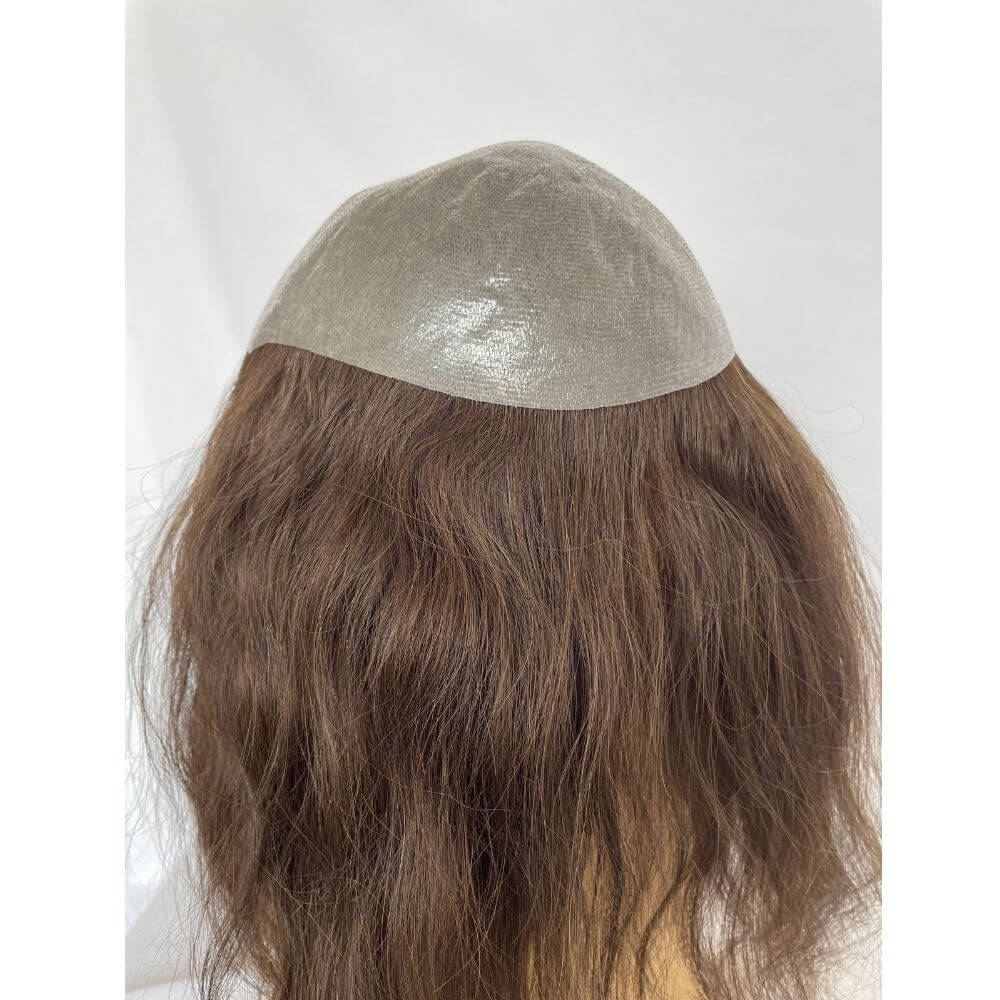 Pwigs Toupee for Men Full Thin Skin PU Cap Base 12inch Long European Human Hair Men Toupee Natural Hairline Hair System 613 Blonde Brown 1B Color Men Wigs - Image 13