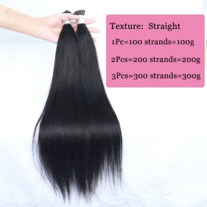 Straight I Tip Microlinks Hair Extension Human Hair Brazilian Virgin Hair Bulk I Tip Hair Extensions For Black Women Pwigs - Image 2