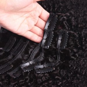 4B 4C Brazilian Afro Kinky Curly Clip In Human Hair Extensions Human Natural Color Hair Can Be Dyed - Image 5