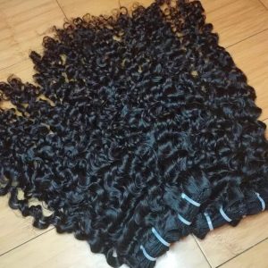 Burmese Curly Human Hair Bundles Burmese 100% Raw Hair Extension Human Hair Weft Unprocessed Virgin Human Weave 3 Bundle with Closure