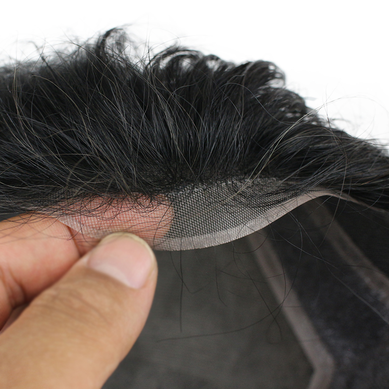Pwigs 100% European Virgin Human Hair Toupee for Men with Soft Thin Super Mono Lace 10" x 8" Straight hair pieces 4 Brown Color - Image 11