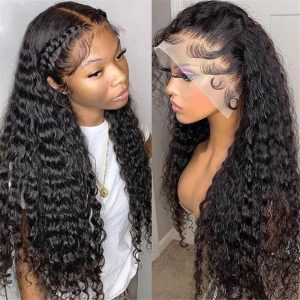 Hd Transparent Deep Wave Lace Front Wig 13*6 Human Hair T Part Lace Wigs For Sale