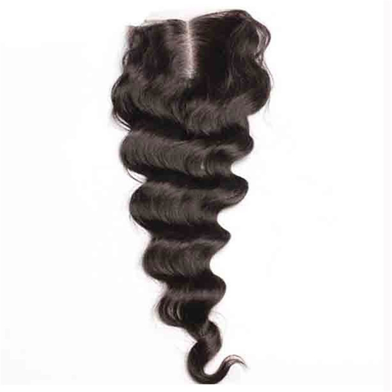 4x4 HD Closure Pieces Loose Wave Cambodian Remy Human Hair Middle Part Lace Closure 4x4 inches Natural Color - Image 2