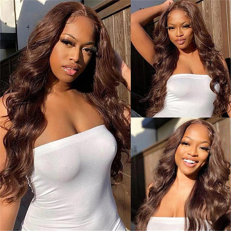 #4 Chocolate Brown 13X4 Transparent Hd Lace Front Wigs Human Hair Wigs For Women Pre Plucked - Image 7