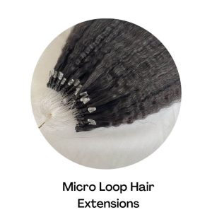 Alternative view of Kinky Straight Loop Human Hair Extensions Brazilian Virgin Hair Micro Ring Extensions I Tip Microlinks Human Hair Extensions