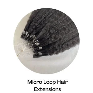Alternative view of Kinky Straight Loop Human Hair Extensions Brazilian Virgin Hair Micro Ring Extensions I Tip Microlinks Human Hair Extensions