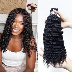 Afro Kinky Curly Flat K Tip Extensions Human Hair K Tip Hair Flat Tip Hair Extension Curly K Flat Tip Virgin Hair Keratin Flat  Microlinks Hair Extensions for Black Women