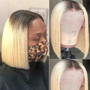 Straight Transpaernt Lace Wigs Bob #4 613 Blonde Lace Front Human Hair Wigs Brazilian 1B 613 Highlighted Bob Closure Wig 150% - Image 3