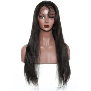 Alternative view of Lace Front Human Hair Wigs For Black Women Silk Straight 250% Density Pre Plucked Natural Hairline With Baby Hair Remy Hair