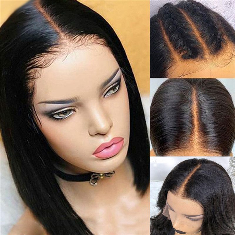 8-16inch Short Straight Bob Wig Lace Front Human Hair Wigs For Black Women 150% Density Remy Brazilian Bob Lace Wig Pre Plucked - Image 2