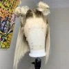 Short Bob #2/#60 Ash Blonde Lace Front Human Hair Wigs For Women Brazilian Remy Hair Bob Straight Lace Front Wig Pre Plucked