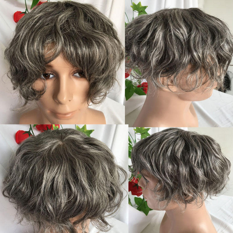 Full Franch Lace Base Toupee for Men 10x8" Human Hair pieces Men's Toupee Replacement System Men Wigs Human Hair Pieces 1B/80 Color - Image 27