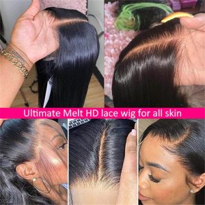 Straight/Body Wave 13*4 Lace Frontal Wigs Human Hair Pre Plucked Real Hd Lace Wig 150% Density - Image 3