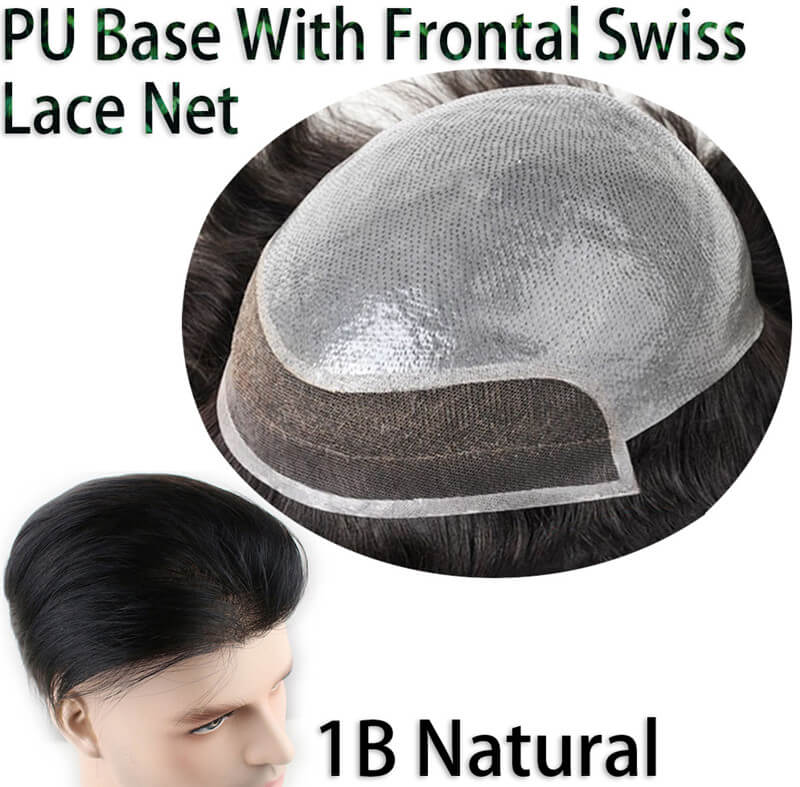 Men's Hairpiece Human Hair Toupee Wig Super Thin Skin Hair Replacement Base Size 8x10 #4 Dark Brown Lace Frontal With PU Toupee - Image 14
