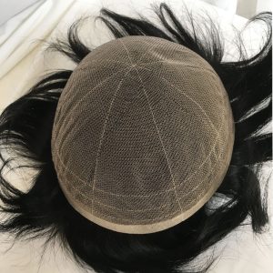 Swiss Full Lace Men's Toupee 1B Black Color 100%Remy Human Hair Toupee For Men 8*10Inch French Lace Mens Wigs Hair System Stock - Image 8
