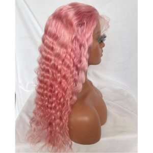 Deep Wave Light Pink Colored Lace Front Human Hair Wigs Lace Front Wig Brazilian Curly Wig Pre Plucked Pwigs - Image 6