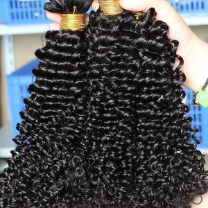 Alternative view of Hair Bundle Deals Kinky Curly Hair Peruvian Human Hair Weave 3 Bundles Natural Color