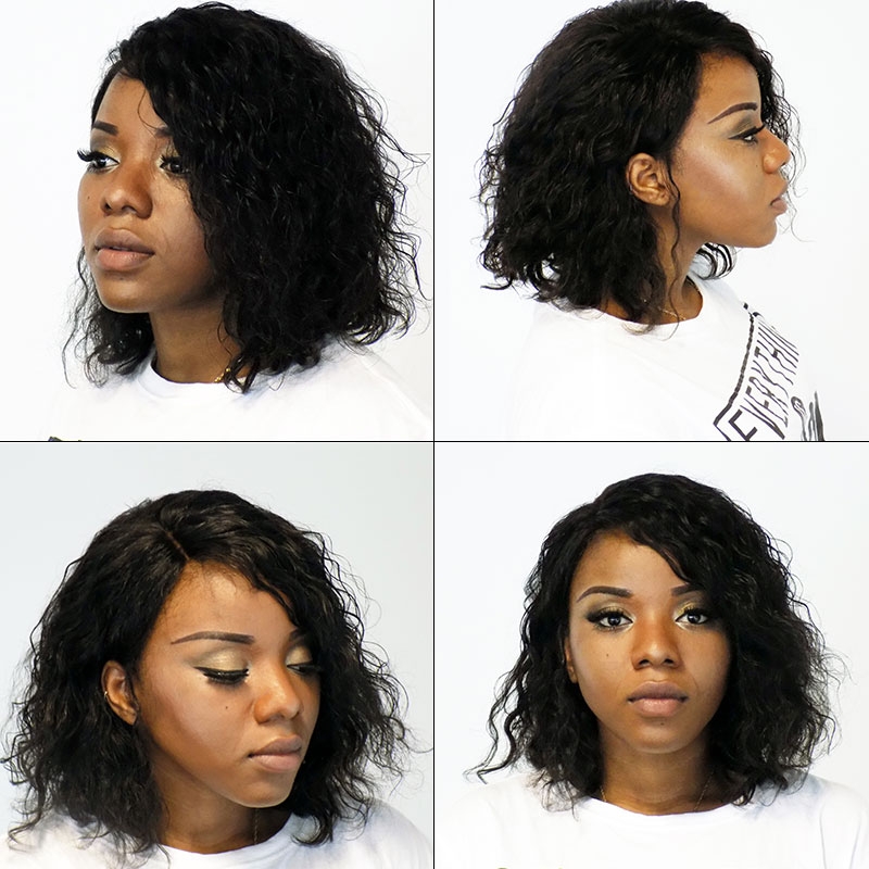 Beautiful Fashion Lace Front Wig Curly Bob Wigs 150% Density Human Hair In Stock - Image 4