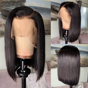 Straight Bob Wig Lace Front Human Hair Wigs 13x4 Bob Frontal Wigs Brazilian Remy Hair Lace Closure Wig 150% Density Pre Plucked - Image 5
