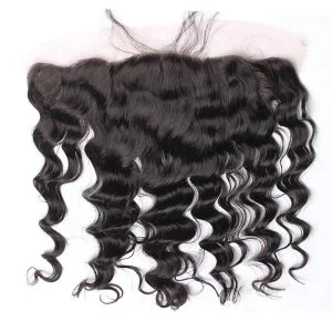 Ear To Ear Lace Frontal Closure Loose Wave Hairstyles Brazalian Remy Hair 13x4i nchs Natural Color