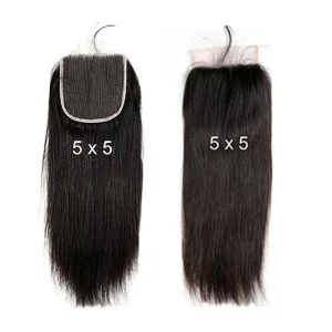Alternative view of Brazilian Hair Weave 3 Bundles With Lace Closure Free Part Sliky Straight Human Hair Bundles With Closure
