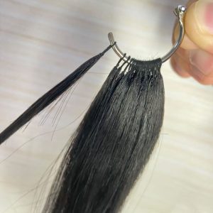 Alternative view of 200pc/Lot Kinky Straight Feather Line Hair Extensions 100% Human Hair Extensions Long  18-24inch Feather Hair Extensions