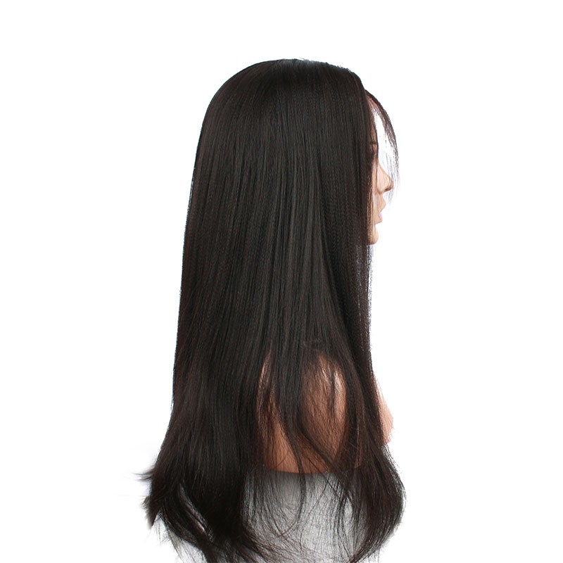 Lace Wigs With Baby Hair Natural Black Light Yaki Lace Front Wig Human Hair Bleached Knots Pre-Plucked Natural Hair Line - Image 4