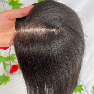 Natural Black Silk Base Human Hair Topper With Clips In Silk Top Virgin European Hair Toupee for Women Hairpiece 13X15cm Silk Base Closure Toupee for Woman - Image 7