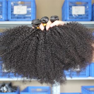 Alternative view of Indian Remy Human Hair Afro Kinky Curly Hair Weave Natural Color 3 Bundle Deals
