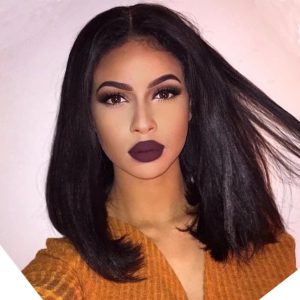 13x6 Long Parting Silky Straight Human Hair Bob Wigs Glueless Bob Cut Lace Front Wigs With Baby Hair Brazilian Bob Wig For Black Woman Natural - Image 2