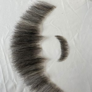 Fake Beard Swiss Lace Fake Beard And Moustache Real Human Hair Handmade Light Beard For Men Invisible Beards For Man Grey Color - Image 5