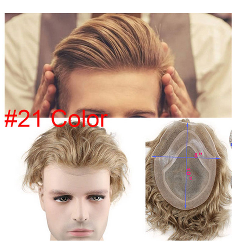 Pwigs 100% European Virgin Human Hair Toupee for Men with Soft Thin Super Mono Lace 10" x 8" Straight hair pieces 4 Brown Color - Image 7