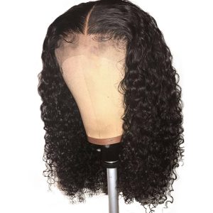 Middle Part Brazilian Natural Color Curly Hair Full Lace Wig Pre Plucked Hair Line With Baby Hair - Image 4