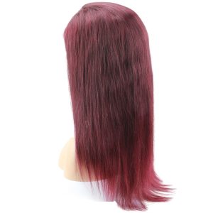 99j Ombre Color Straight Human Hair Brazilian Human Hair with Baby Hair Lace Wig for Black Women - Image 4