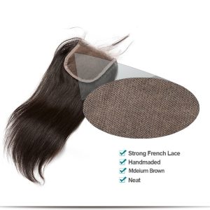 Alternative view of 4x4 HD Lace Closure Brazilian Remy Hair Silky Straight Free Part Lace Closure 4x4 inchs Natural Color