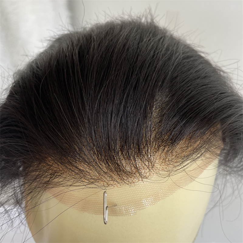 Mens Toupee HD Hair Replacement SystemsSwiss Lace 100%Human hair All by Hand Tied - Image 8