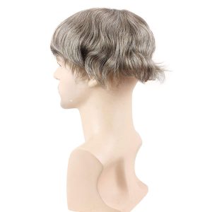 Men's Toupee Human Hair Monofilament Net Base Thin Skin Around with Combs Toupee for Men #2 Mixed 60% Grey - Image 15