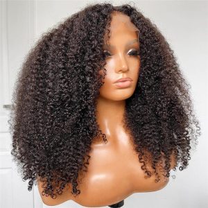 3C 4A Afro Kinky Curly Wig HD Swiss Transparent Lace Front Wig 13x4 Lace Front Wig Human Hair Pre Plucked Remy Brazilian Lace Frontal Wig For Black Wo - Image 4