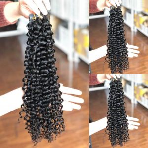 Curly Tape In Hair Extension Cuticle Aligned Raw Indian Human Hair Adhesive 100% Real Human Skin Weft Human Hair - Image 4
