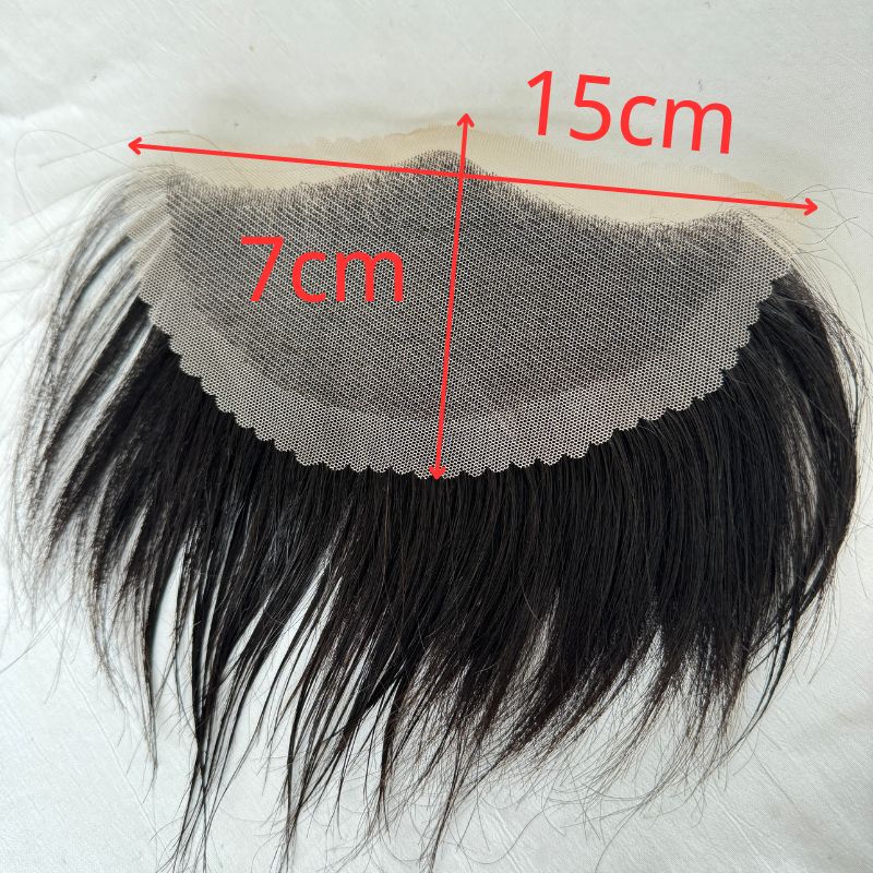 Lace Frontal Toupee 100% Human Hair Hairline r Full French Lace Hairline for Men and Women Male Replacement 1B Natural Black Hair Patch - Image 8