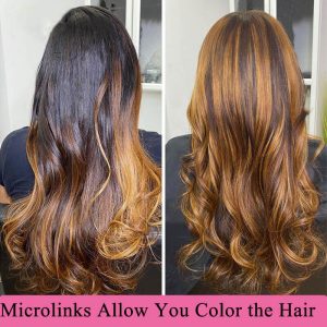 Body Wave Microlinks I Tip Hair Extensions Indian Natural Wavy Virgin Bulk Hair For Women 100% Human Hair For Salon Pwigs - Image 5
