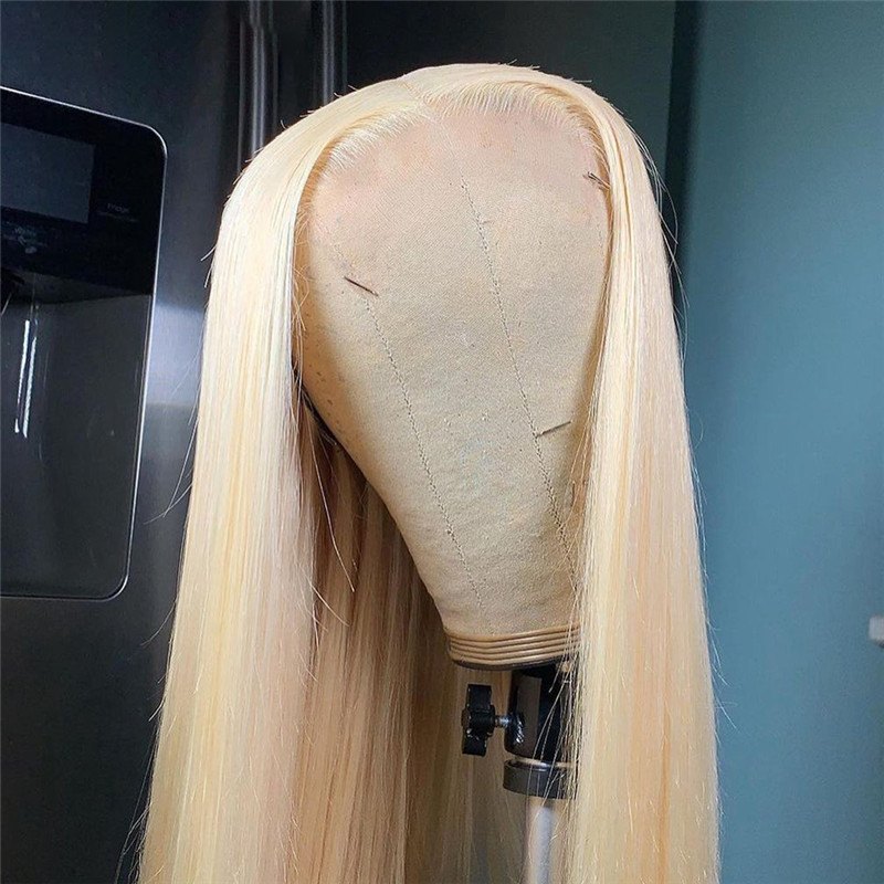 613 Lace Frontal Wig Blonde Lace Front Wigs Human Hair Brazilian Transparent Lace 4x4 closure Wig Pre Plucked Human Hair Wigs - Image 3