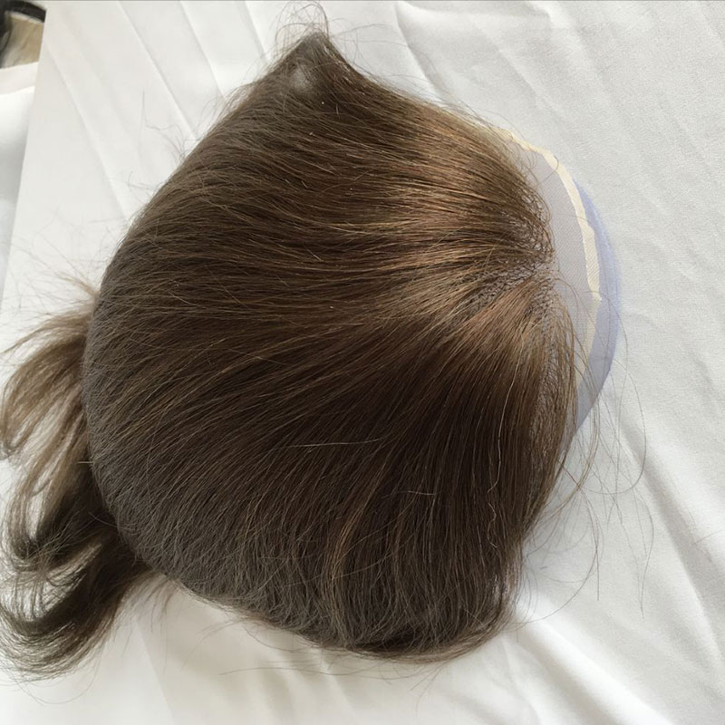 Toupee for Men Human Hair Men's Thin Skin Hair system with French Lace Hair Line Front 8x10 Inches Men Wigs Touppe For Black Men 22# color - Image 38