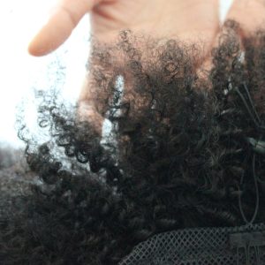 Alternative view of Afro Kinky Curly Ponytail For Women Natural Black Human Hair Clip In Ponytails Human Hair Extension
