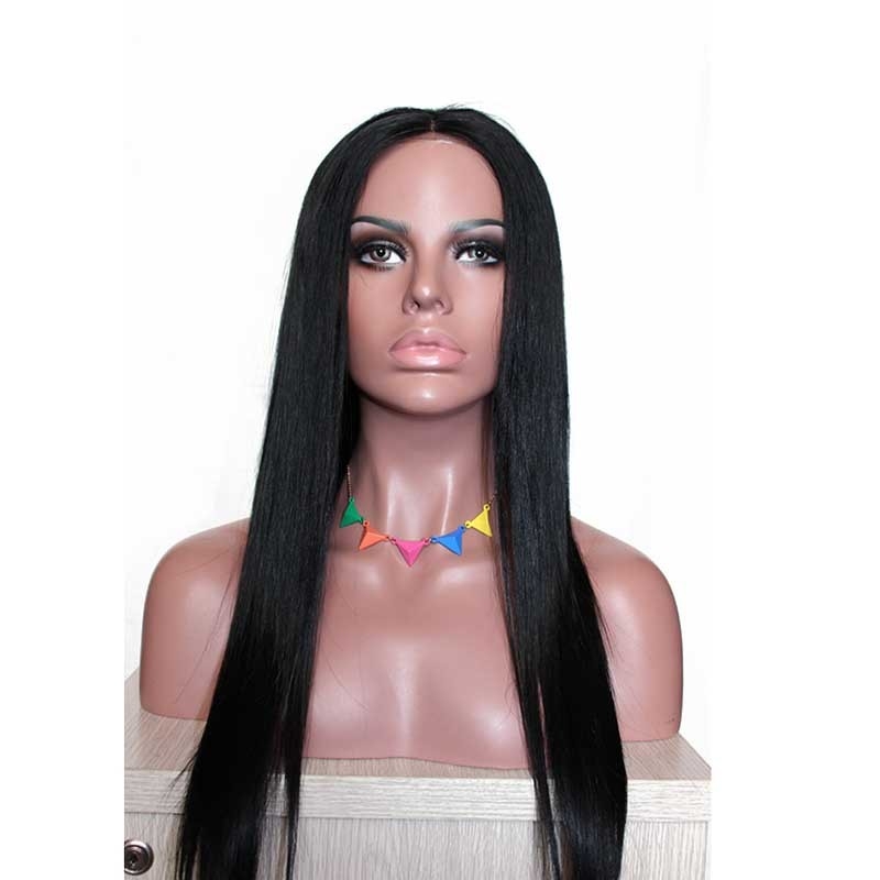 Human Lace Front Wigs With Baby Hair Natural Black Silk Straight Peruvian Hair Wig With Natural Baby Hair Bleached Knots - Image 2