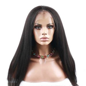 Remy Hair Full Lace Wigs Italian Yaki Wig With Baby Hair Bleached Knot Pre-Plucked Natural Color Human Hair - Image 5
