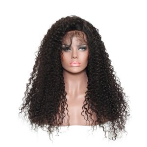Alternative view of 300% High Density Lace Front Wigs Deep Curly Brazilian Lace Front Human Hair Wig for Black Women Natural Color